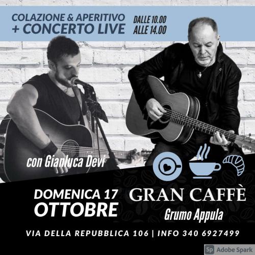 Colazione e aperitivo live | Omaggio ai cantautori italiani | Gianluca Devi