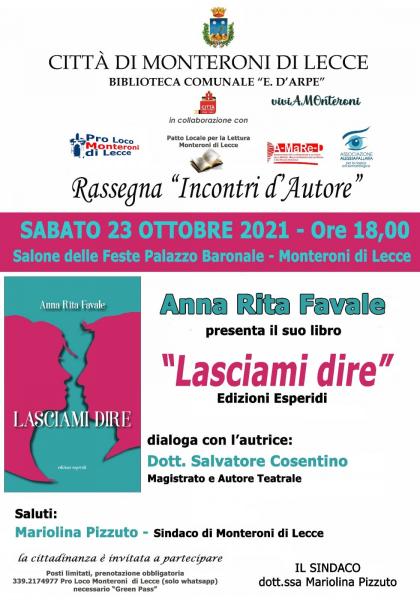 "Lasciami dire": il nuovo libro di Anna Rita Favale