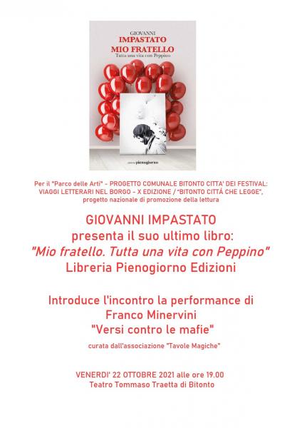 "Versi contro le mafie" - Performance per la presentazione del libro di Giovanni Impastato "Mio fratello. Tutta una vita con Peppino"