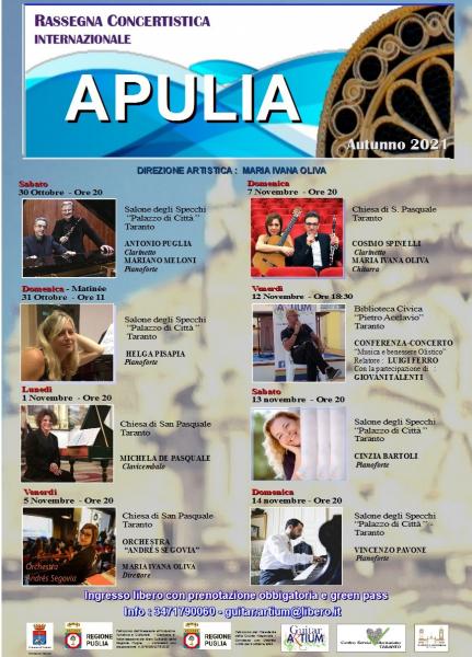 RASSEGNA CONCERTISTICA INTERNAZIONALE "APULIA" Antonio Puglia -clarinetto Mariano Meloni -pianoforte