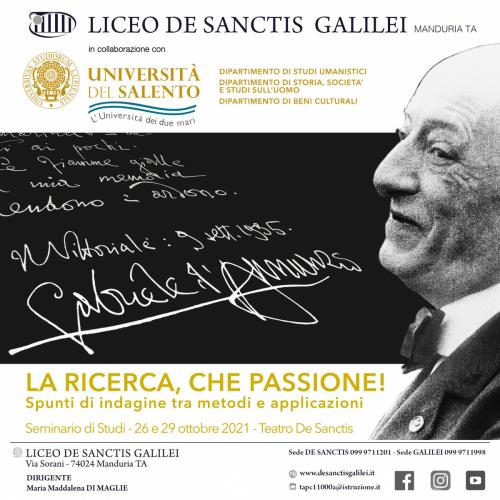 PRIMO SEMINARIO DI STUDI “LA RICERCA, CHE PASSIONE! SPUNTI DI INDAGINE TRA METODI E APPLICAZIONI”