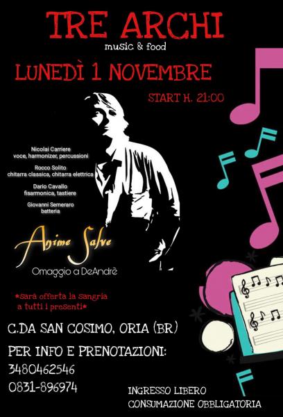 Anime Salve · Omaggio a De André #LIVE@I Tre Archi-C.da San Cosimo, Oria (Br)