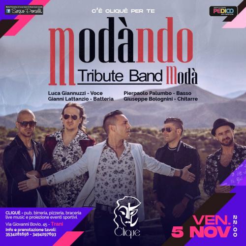 Modàndo Tribute Band Modà live al Cliquè Trani