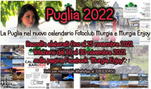 Concorso fotografico: La Puglia nel nuovo calendario 2022 del Fotoclub Murgia e di Murgia Enjoy