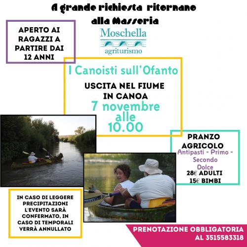 Passeggiata e uscita in canoa sull'Ofanto