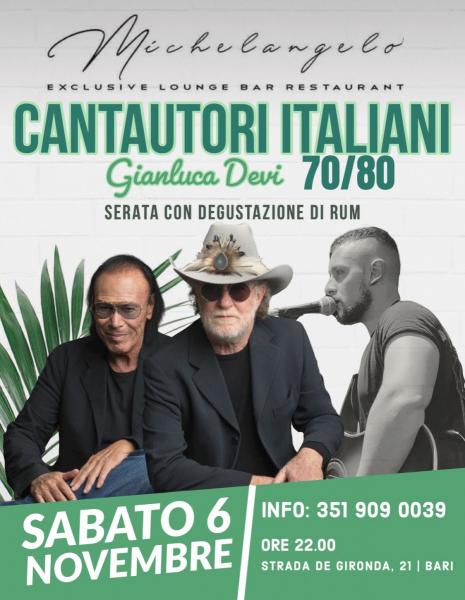 Concerto live Cantautori Italiani  70/80 + Degustazione di Rum | Gianluca Devi @ Michelangelo (bari)