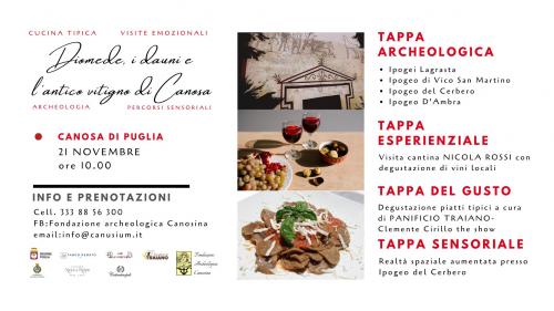 Arte, storia ed enogastronomia a Canosa il percorso emozionale e sensoriale