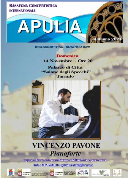 RASSEGNA CONCERTISTICA INTERNAZIONALE "APULIA"  VINCENZO PAVONE - Pianoforte