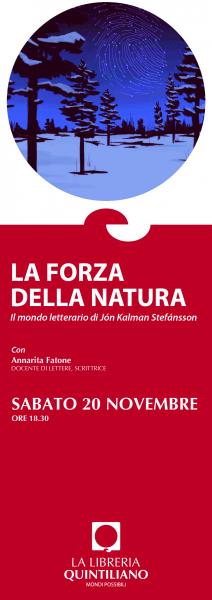 LA FORZA DELLA NATURA Il mondo letterario di Jón Kalman Stefánsson