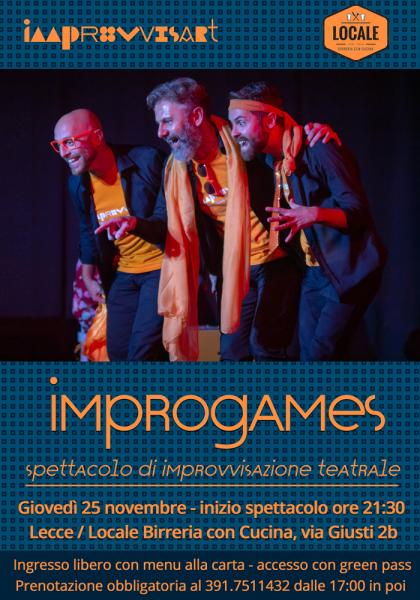 Improgames - spettacolo di Improvvisazione Teatrale il 25 novembre a Lecce