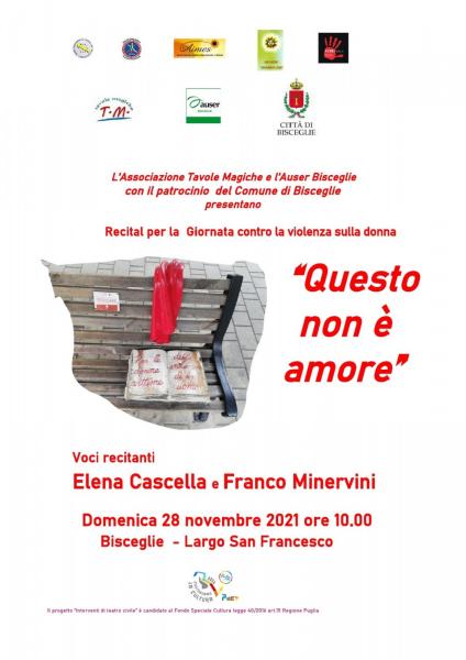 QUESTO NON E' AMORE - Recital per la Giornata contro la violenza sulle donne
