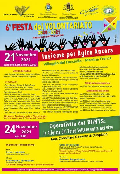 Torna la Festa del Volontariato e arriva a Crispiano