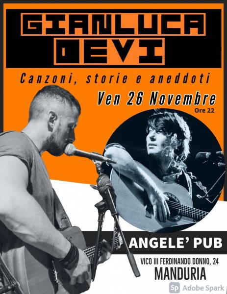 Gianluca Devi - Tributo ai Cantautori Italiani @ Angelè Pub (Manduria)