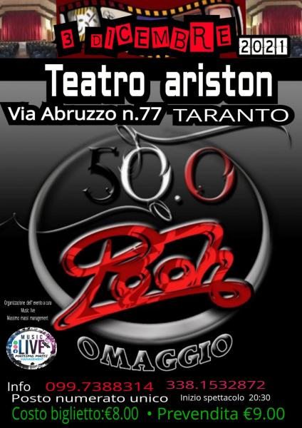 CONCERTO DEI 50.0 POOH TRIBUTE  BAND AL TEATRO ARISTON DI TARANTO