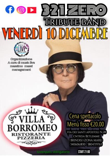 CONÇERTO DEI  321 ZERO TRIBUTE BAND RENATO ZERO A  VILLA BORROMEO BRINDISI