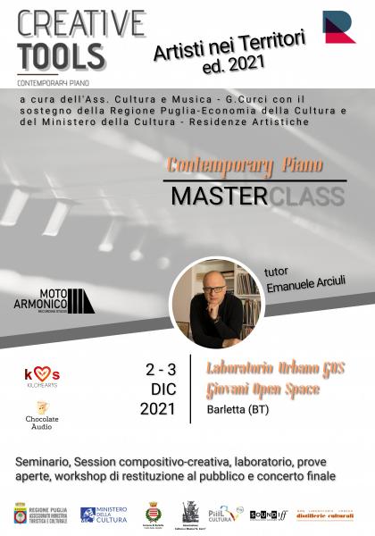 Creative Tools: il 2 e 3 dicembre nuovi appuntamenti al GOS di Barletta Si svolgeranno seminari e workshop con il tutor Emanuele Arciuli