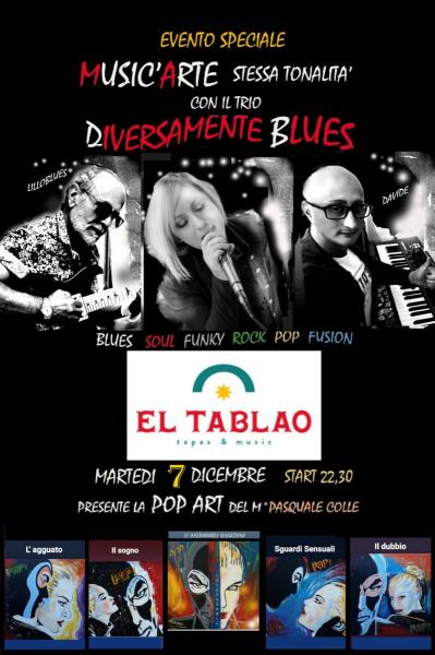 Diversamente blues in trio (chitarra, voce e piano)