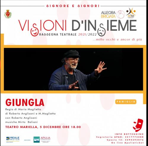 GIUNGLA spettacolo teatrale di e con Roberto Anglisani