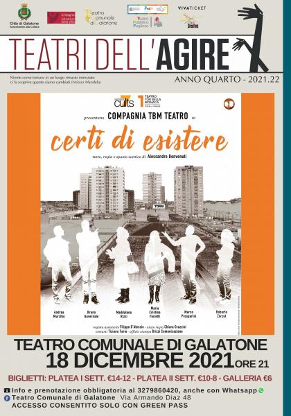 'Certi di esistere' spettacolo scritto e diretto da Alessandro Benvenuti