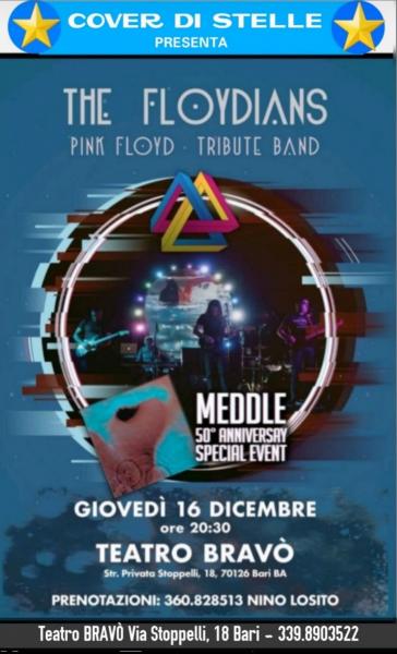 THE FLOYDIANS tribute band dei Pink Floyd al Teatro Bravò Giovedì 16 Dicembre per la Rassegna COVER DI STELLE.
