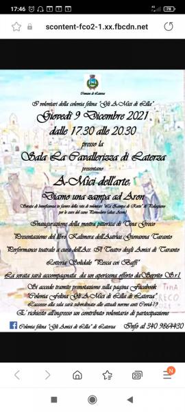 A-Mici dell'Arte: serata di beneficenza in favore della rete di volontari "La Zampa di Reste" di Palagiano