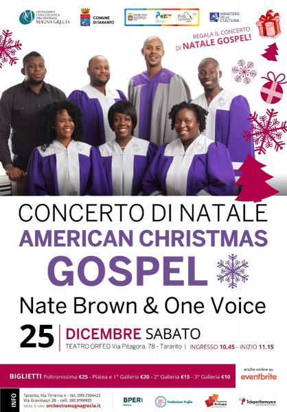 Concerto di Natale American Christmas Gospel “Nate Brown & One Voice"