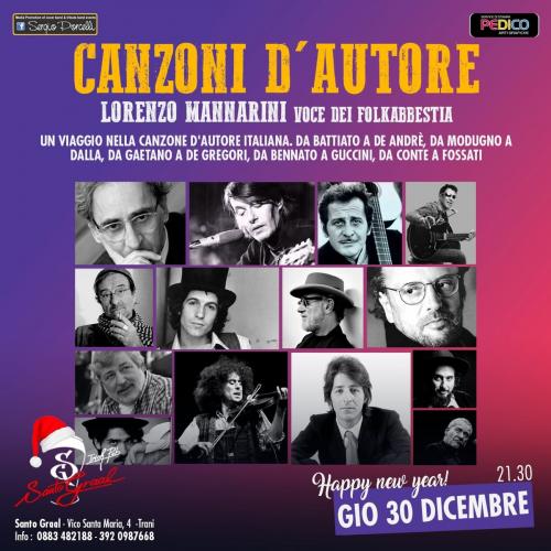 "Canzoni d'autore" Lorenzo Mannarini voce dei Folkabbestia live a Trani Santo Graal
