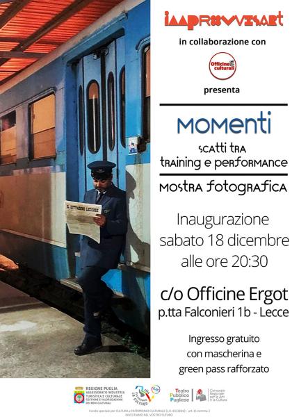 "Momenti - scatti di training e performance", inaugurazione mostra fotografica sabato 18 dicembre alle Officine Ergot a Lecce