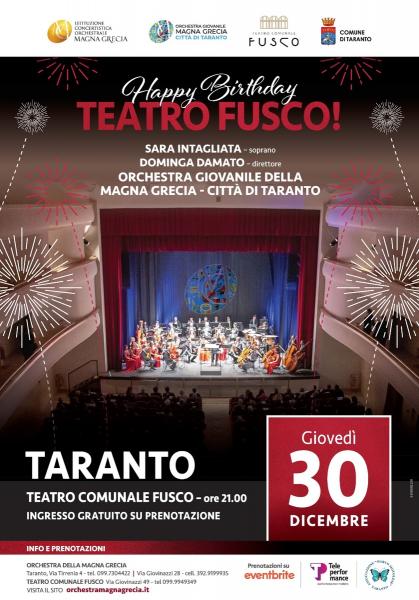 “Happy Birthday Teatro Fusco!” Concerto Orchesta giovanile della Magna Grecia