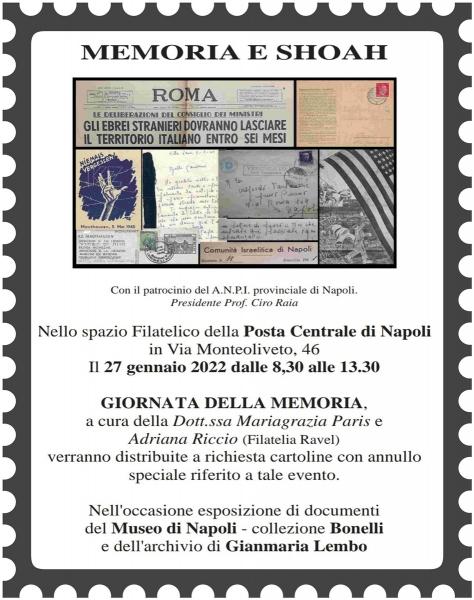 Memoria e Shoah promossa da Poste Italiane e Adriana Riccio