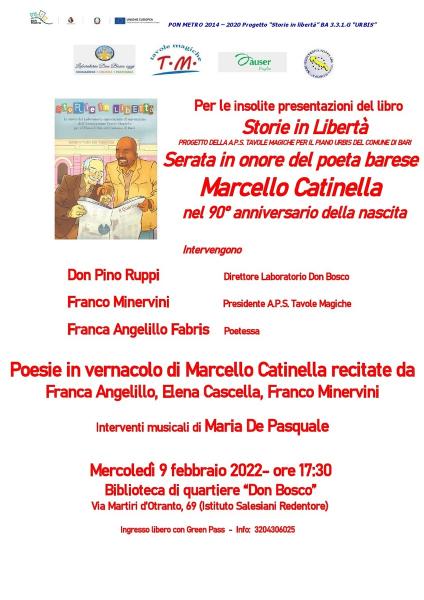 Storie in Libertà -  Serata in onore del poeta barese Marcello Catinella