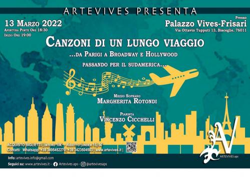 ArteVives, le "Canzoni di un lungo viaggio" interpretate da Margherita Rotondi