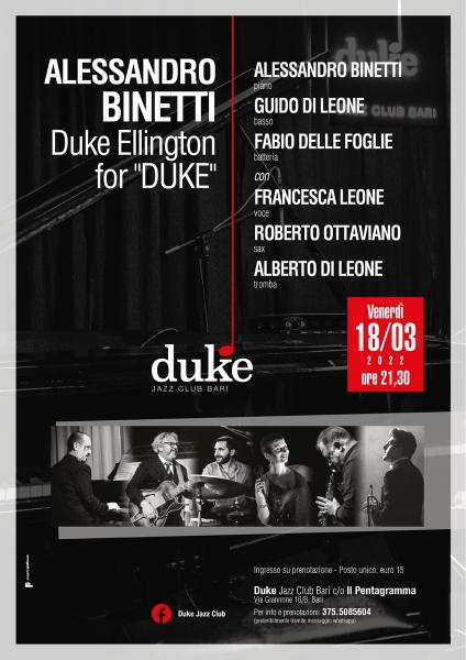 Alessandro Binetti  DUKE ELLINGTON for "DUKE"