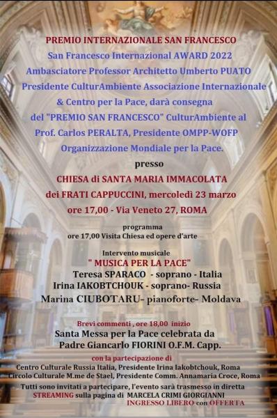 MUSICA PER LA PACE Premio internazionale San Francesco