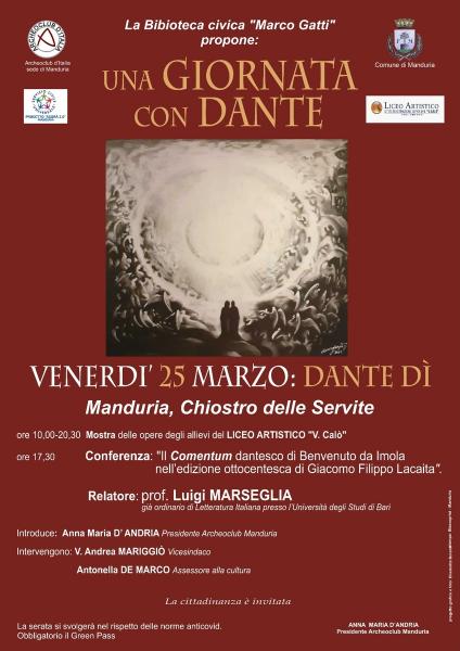 DanteDì – Una giornata dedicata a Dante, venerdì 25 marzo a Manduria