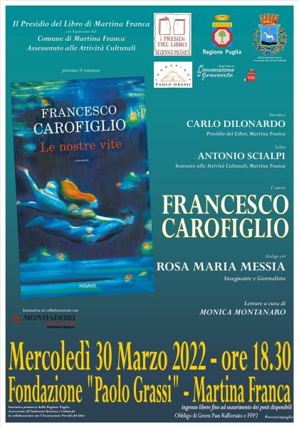 Francesco Carofiglio presenta “Le nostre vite”