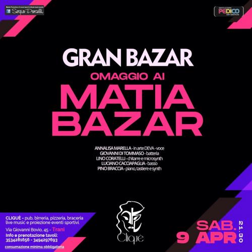 Gran Bazar - Omaggio ai Matia Bazar live a Trani