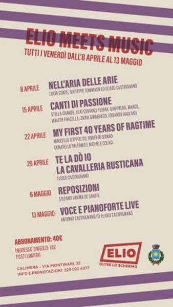 Elio Meet Music: rassegna musicale