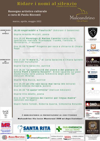 Domenica 3 aprile, quarto appuntamento della rassegna Ridare i nomi al silenzio
