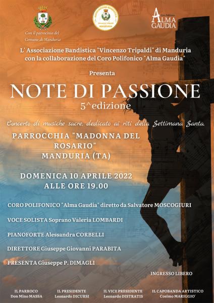 “Note di Passione” - Concerto di Musiche Sacre domenica 10 aprile a Manduria