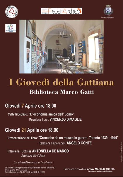 Caffè filosofico "L’economia amica dell’uomo", con il prof. Vincenzo Dimaglie, giovedì 7 aprile in biblioteca a Manduria.