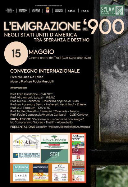 Convegno internazionale "L’emigrazione del ‘900 negli Stati Uniti d’America tra speranza e destino"