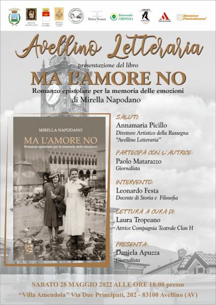 “Ma l’amore no” ad Avellino Letteraria -  Romanzo epistolare per la memoria delle emozioni