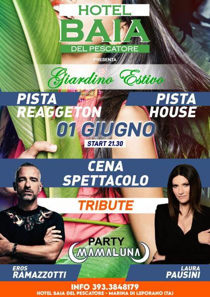 Cena Spettacolo - doppia cover band - party disco Mamaluna