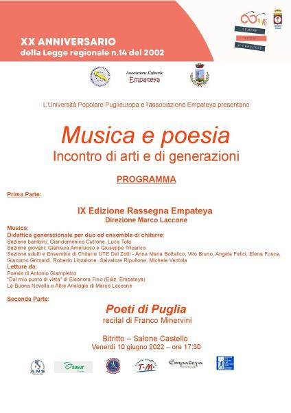 Musica e Poesia - Incontro di Arti e di Generazioni