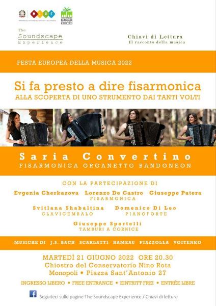 Chiavi di Lettura 2 / Si fa presto a dire fisarmonica. Alla scoperta di uno strumento dai tanti volti. Con Saria Convertino  Evgenia Cherkasova  Svitlana Shabaltina  Domenico Di Leo