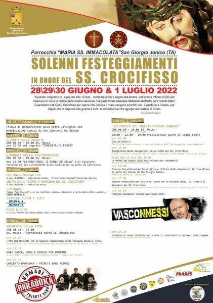 Solenni Festeggiamenti in onore del SS. CROCIFISSO