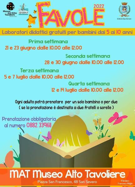 “Favole”: Laboratori Estivi al Mat Museo Dell’alto Tavoliere