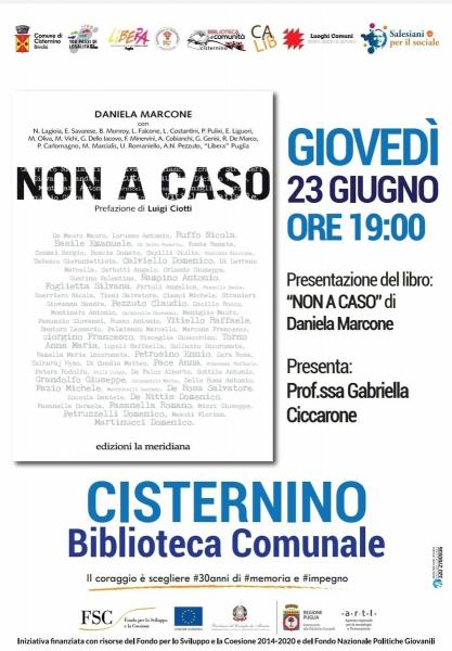Presentazione del libro "Non a caso" di Daniela Marcone