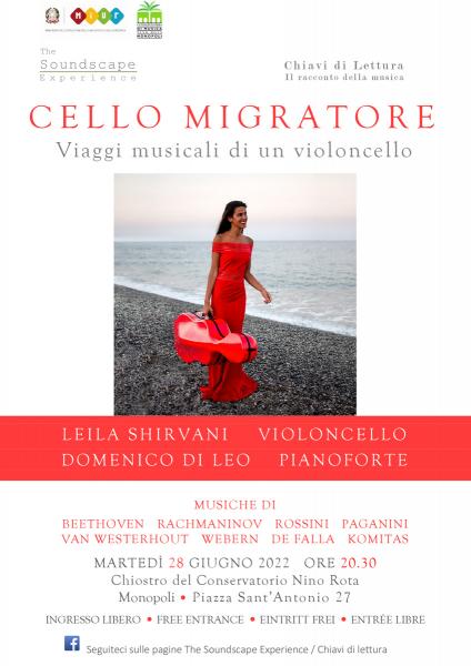 Cello migratore. Viaggi musicali a bordo di un violoncello / Con Leila Shirvani e Domenico Di Leo